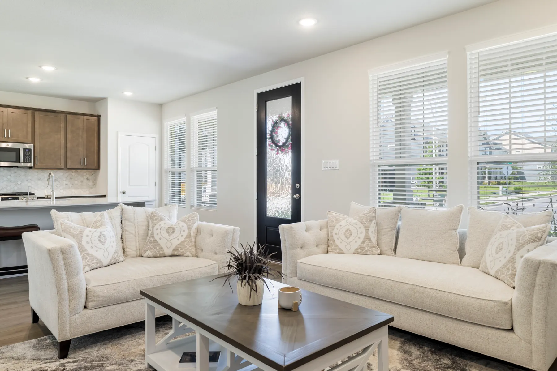 Bright living room at 124 Barret Dr